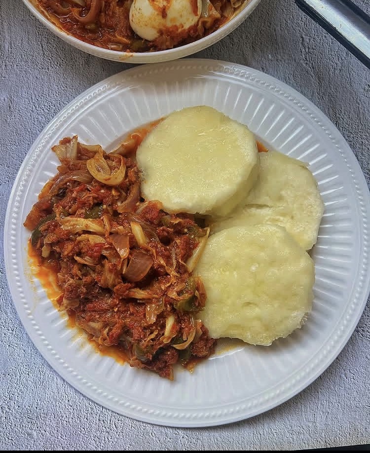 Yam with stew